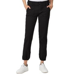 Paige Mayslie Ankle Jogger Jean Size 27 Black OverDye Ankle Zip EUC